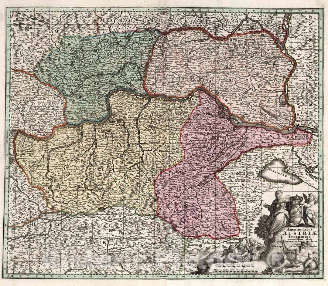Historic Map : Austria, 38. Archiducatus Austriae Inferioris, 1729 Atlas , Vintage Wall Art