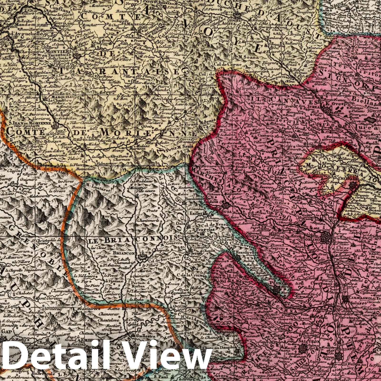 Savoy, Piedmont, and Montisferrati, 1729 - Historical Map Print