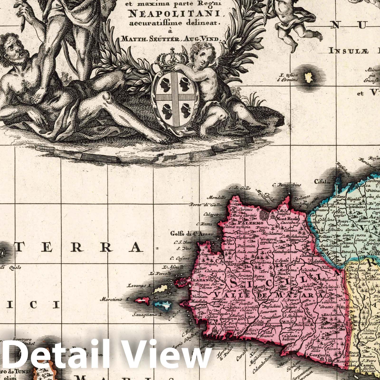 Sicily and Sardinia, 1729 - Historical Map Print
