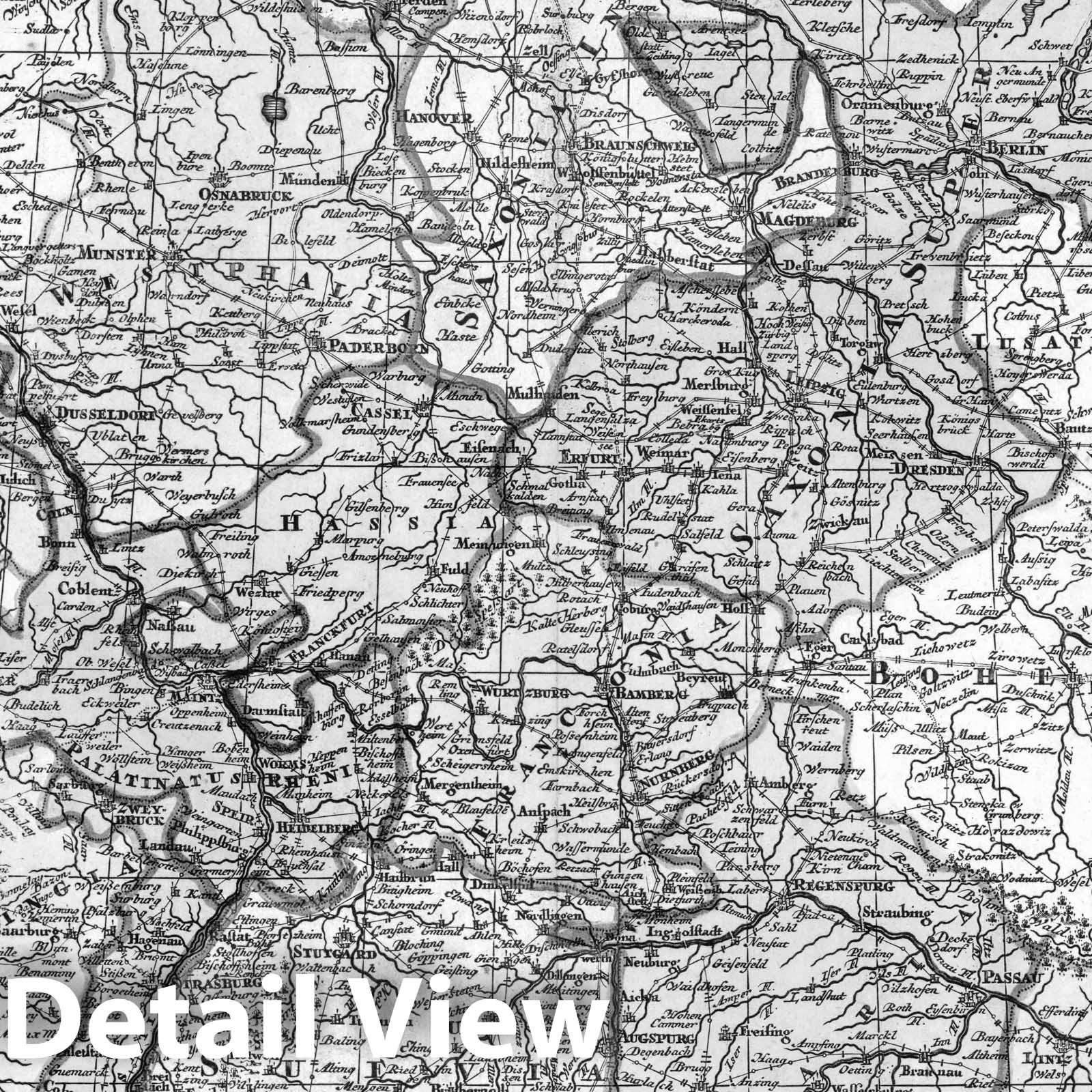 Postal Routes of Germany, Austria, Switzerland, and Netherlands, 1729 - Historical Map Print