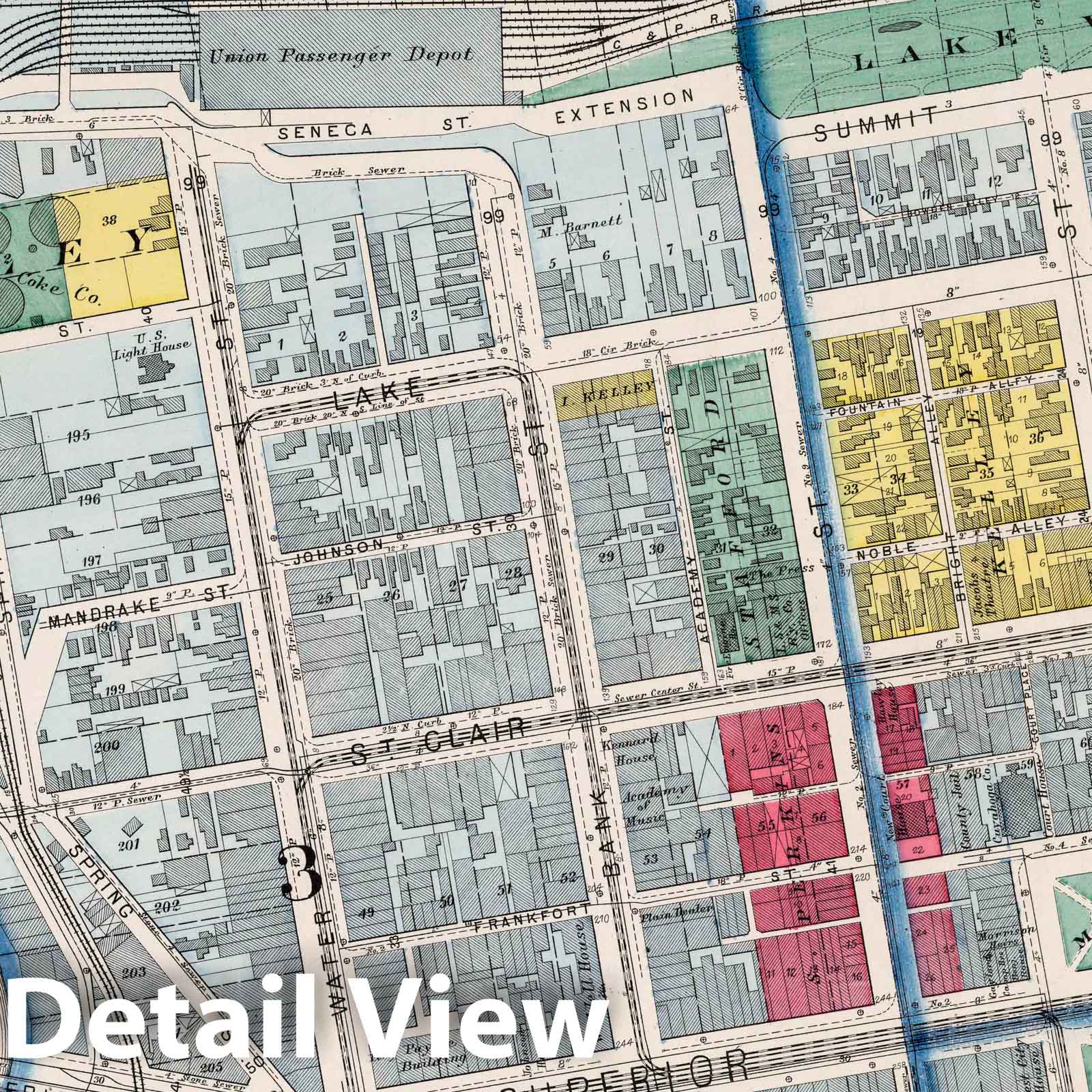 Cleveland, Ohio - Property Map, 1892 - Historical Atlas Reproduction