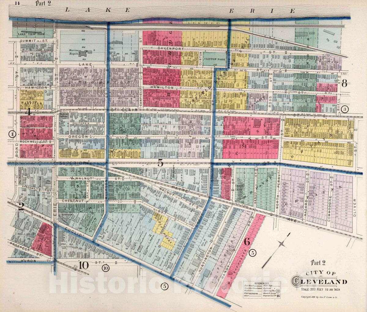 Historic Map : Part 2. City of Cleveland, 1892 Atlas - Vintage Wall Art