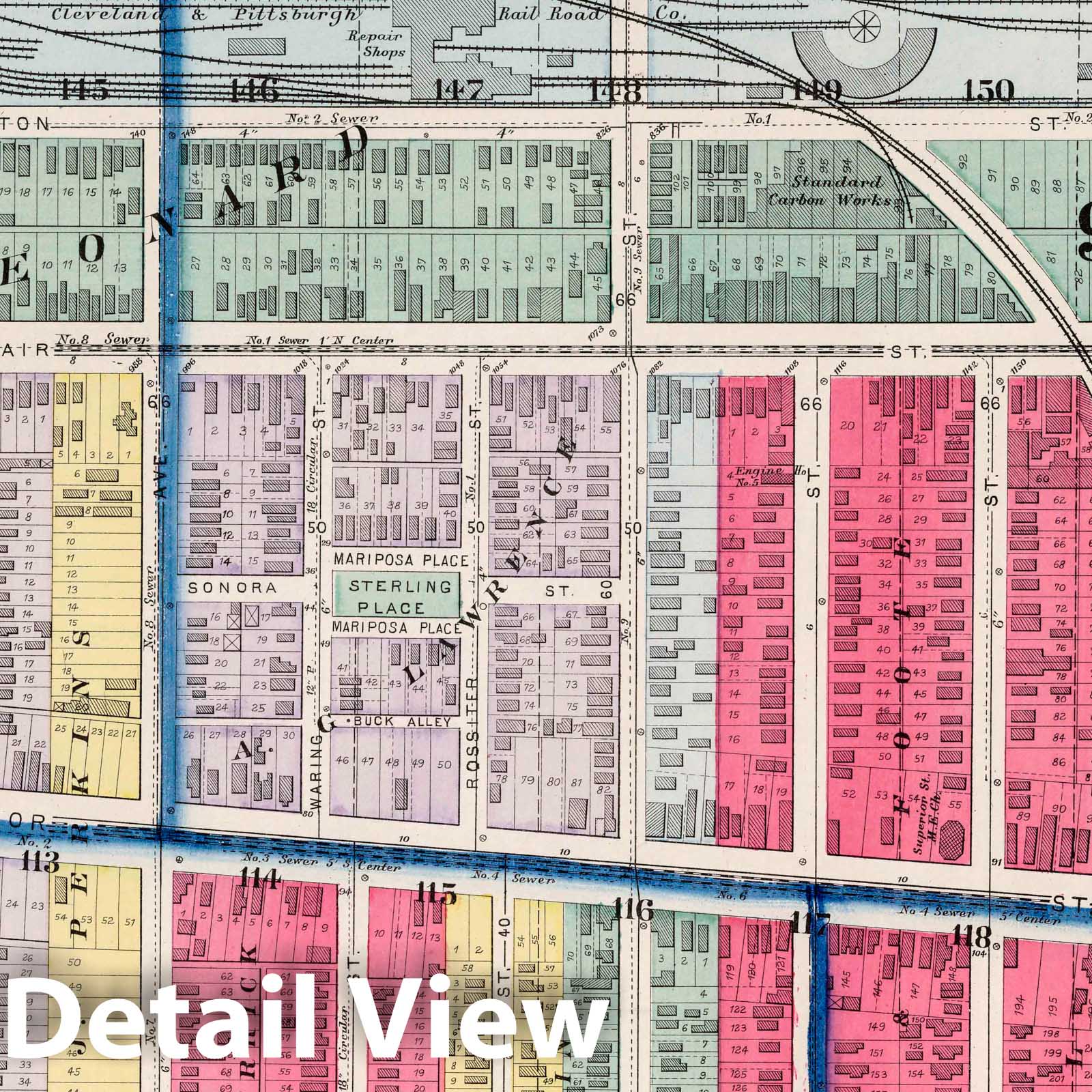 Cleveland, Ohio - Part 3, 1892 - Historical Map Print from Cuyahoga County Atlas
