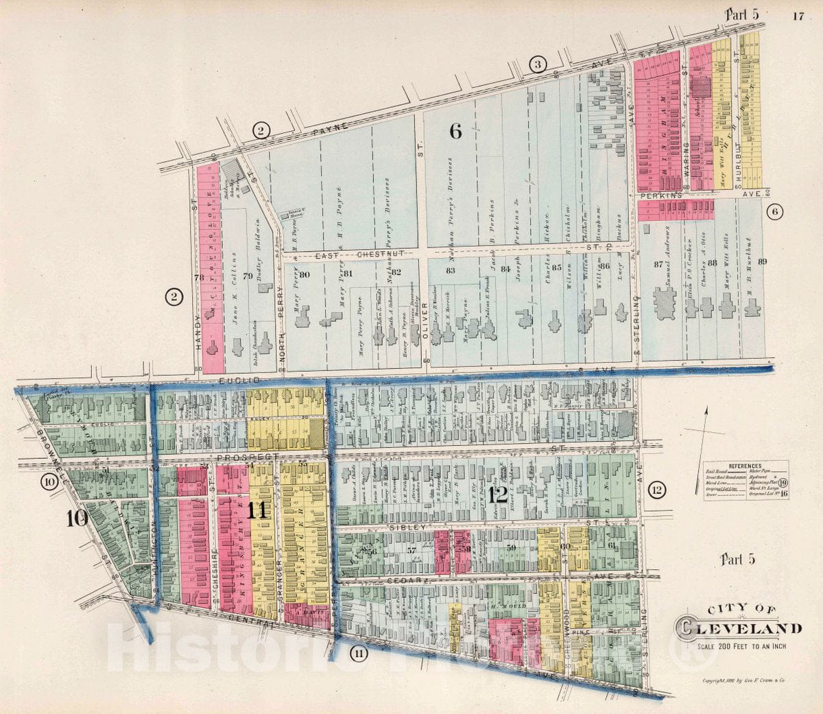 Historic Map : Part 5. City of Cleveland, 1892 Atlas - Vintage Wall Art