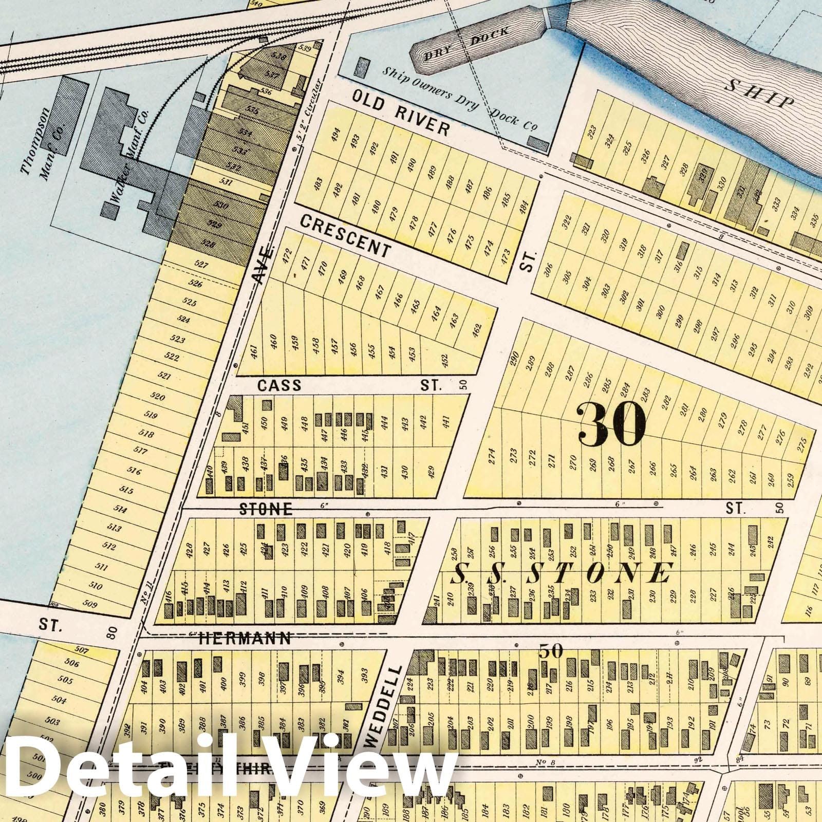 Cleveland, Ohio - Property Map, 1892 - Historical Map Print
