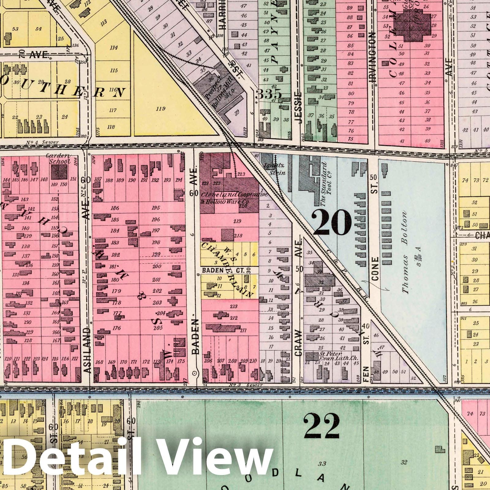 Cleveland, Ohio - Part 16, 1892 - Historical Map Print