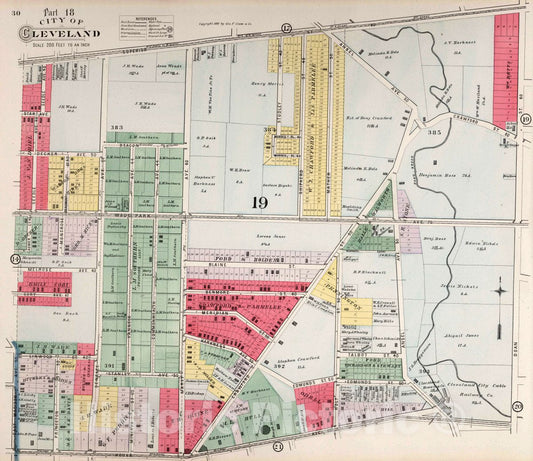 Cleveland, Ohio - Part 18, 1892 - Historical Map Print