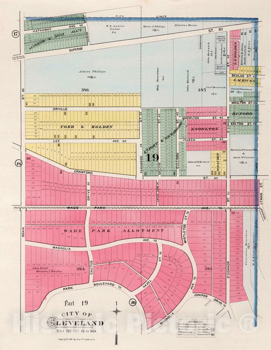 Cleveland, Ohio - Part 19, 1892 - Historical Map Print from Cuyahoga County Atlas