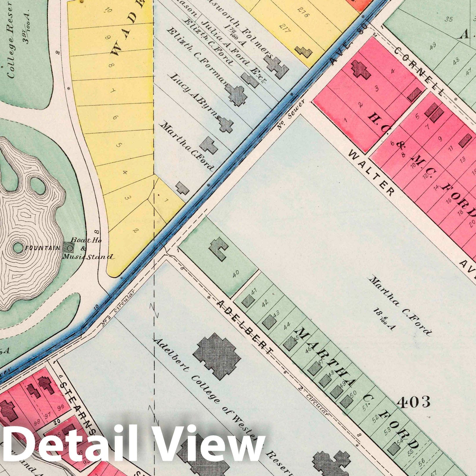 Cleveland, Ohio - Part 20, 1892 - Historical Map Print from Atlas of Cuyahoga County