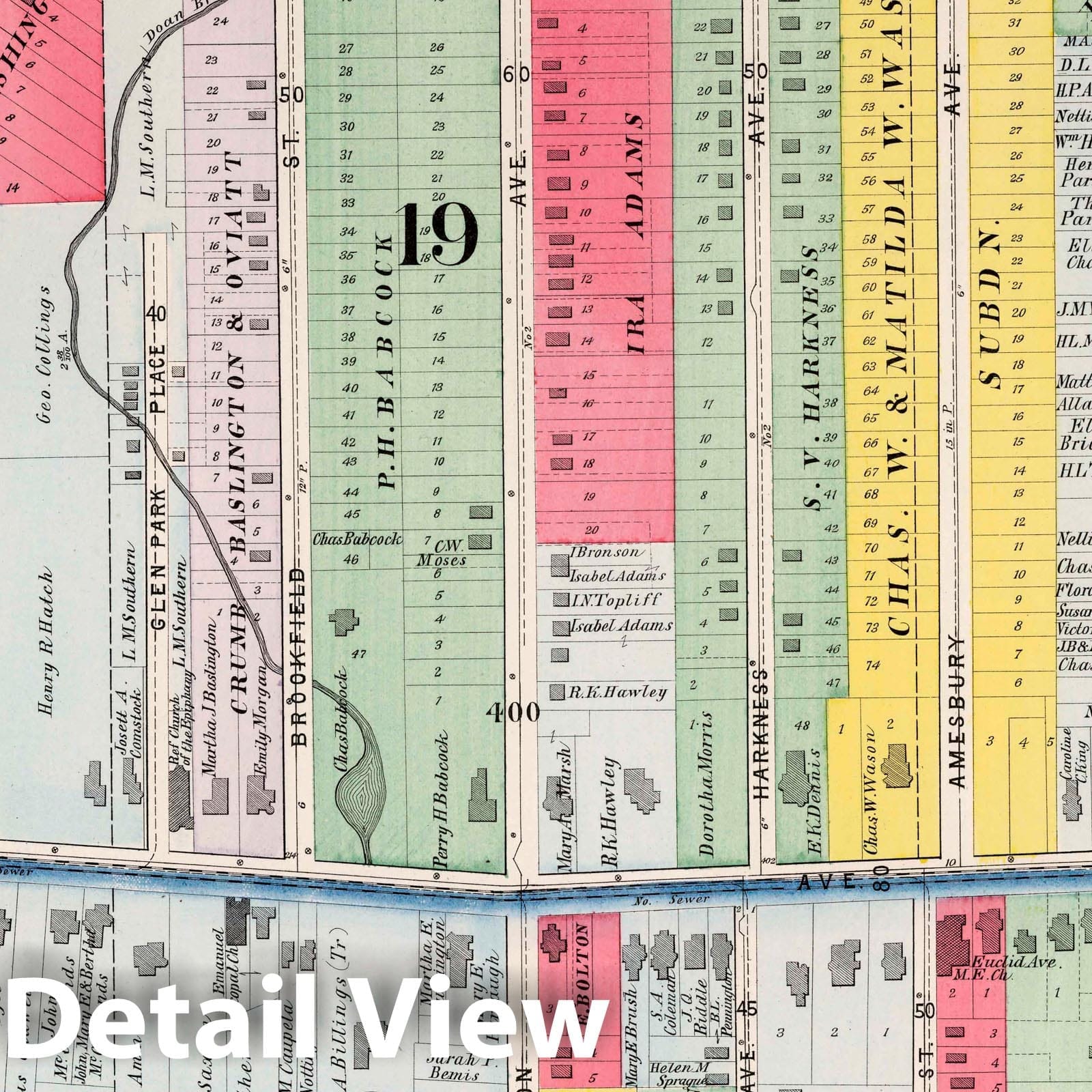 Cleveland, Ohio - Part 21, 1892 - Historical Map Print from Cuyahoga County Atlas