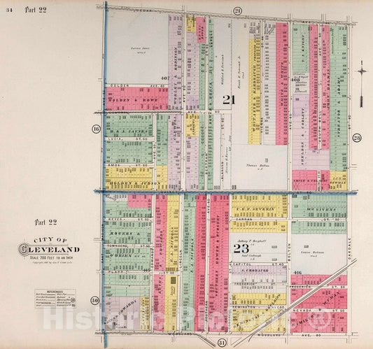 Cleveland, Ohio - Part 22, 1892 - Historical Map Print