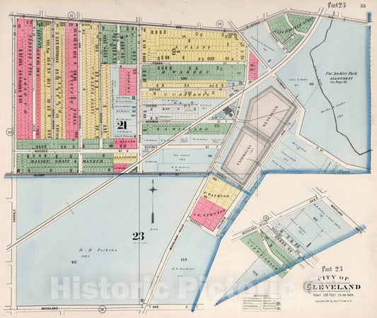 Cleveland, Ohio - Part 23, 1892 - Historical Map Print