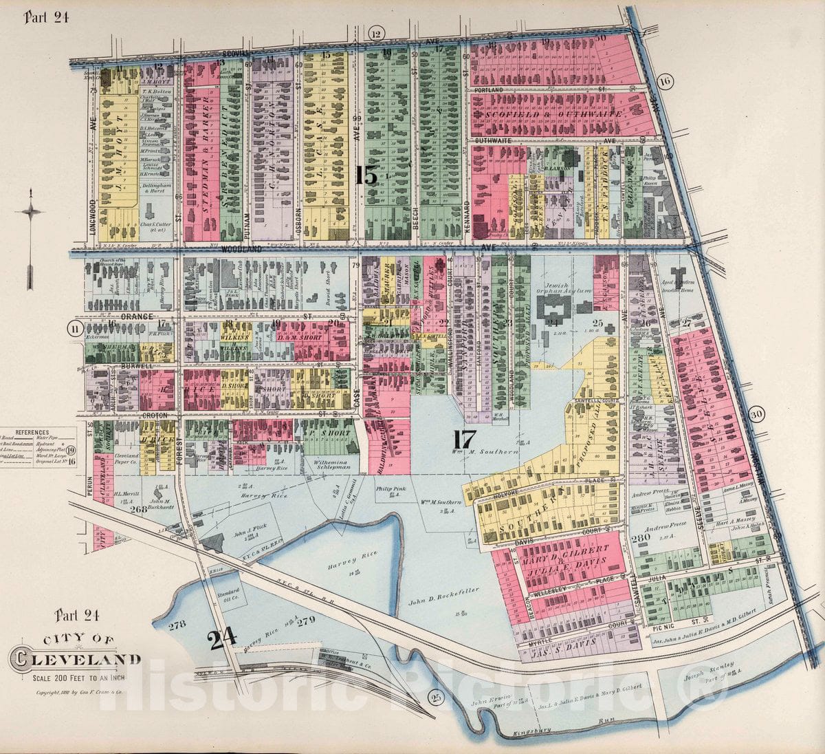 Cleveland, Ohio - Part 24, 1892 - Historical Map Print