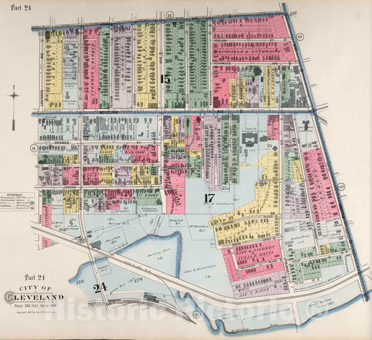 Cleveland, Ohio - Part 24, 1892 - Historical Map Print