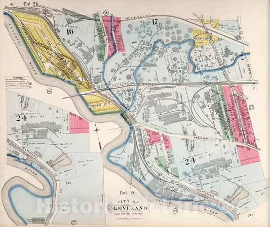 Cleveland, Ohio - Plate No. 26, 1892 - Historical Map Print
