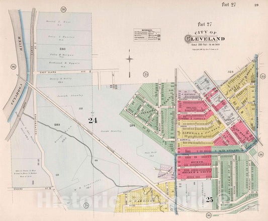 Cleveland, Ohio - Plate No. 27, 1892 - Historical Map Reproduction