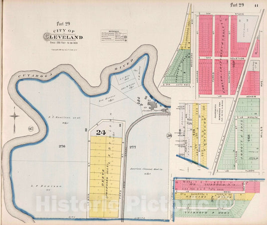 Cleveland, Ohio - Plate No. 29, 1892 - Historical Map Print