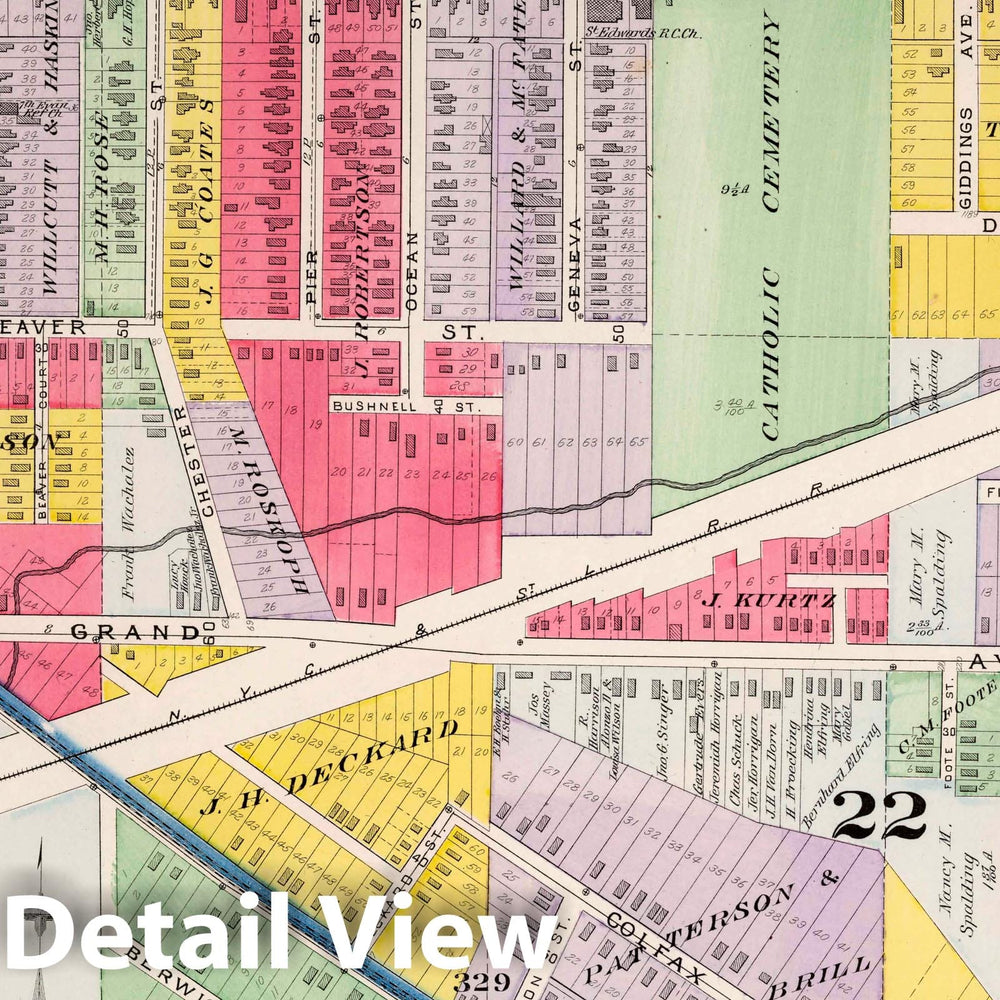 Historic Map : Part 30. City of Cleveland, 1892 Atlas - Vintage Wall Art