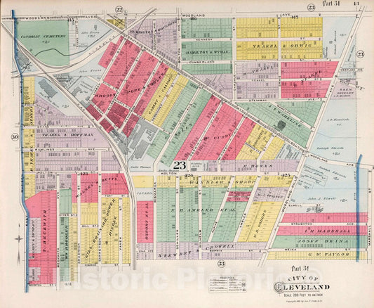 Cleveland, Ohio - Plate No. 31, 1892 - Historical Map Print