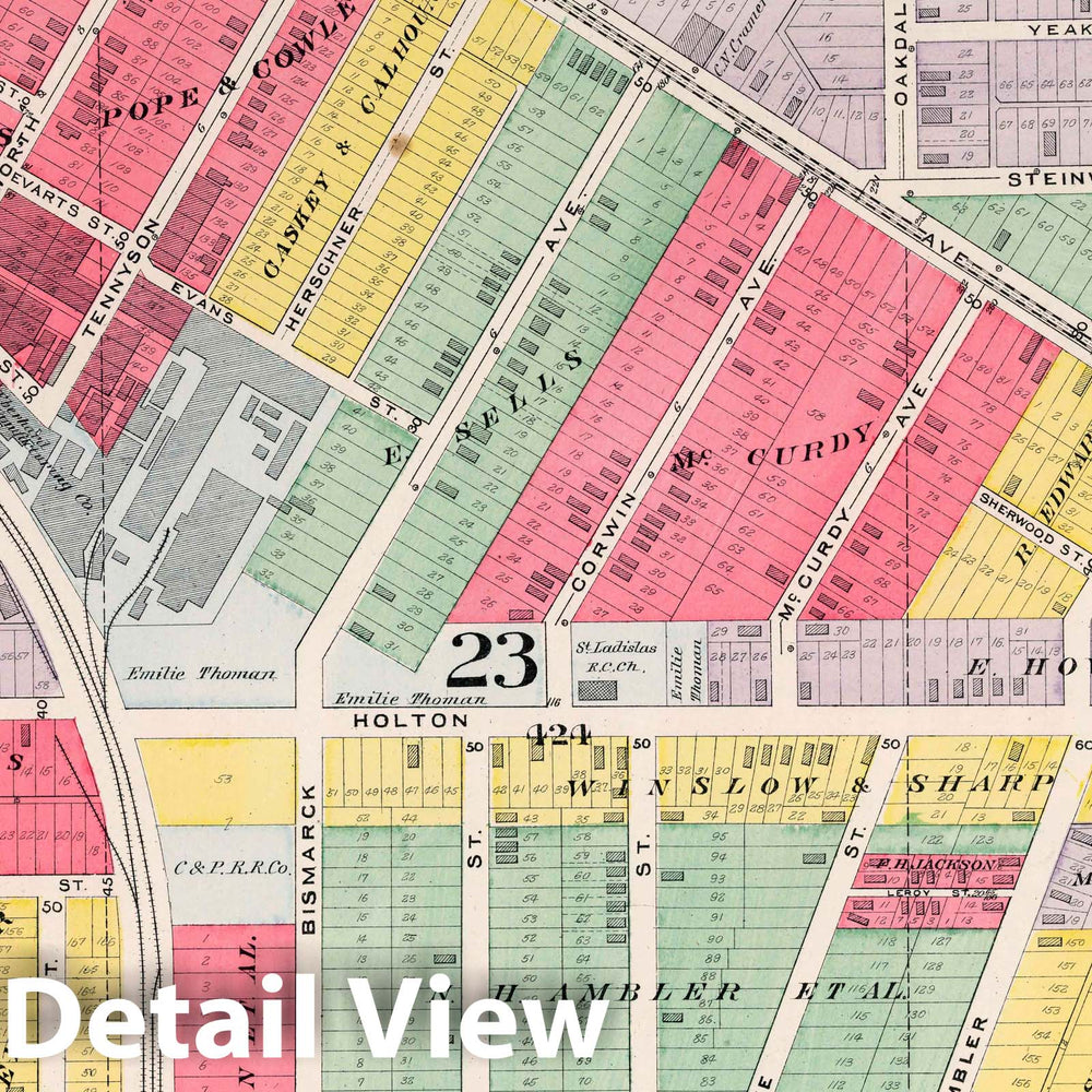 Historic Map : Part 31. City of Cleveland, 1892 Atlas - Vintage Wall Art