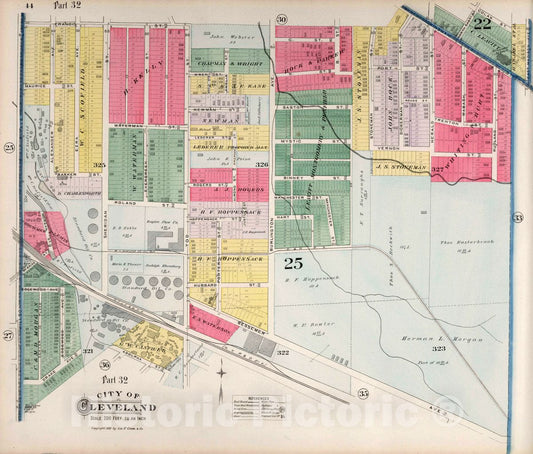 Cleveland, Ohio - Plate No. 32, 1892 - Historical Map Print