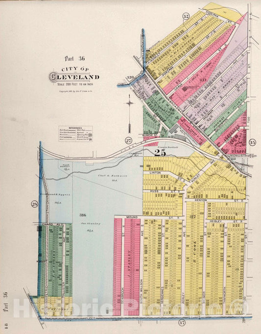 Cleveland, Ohio - Plate No. 36, 1892 - Historical Map Print