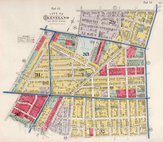 Cleveland, Ohio - Part 41, 1892 - Historical Map Print