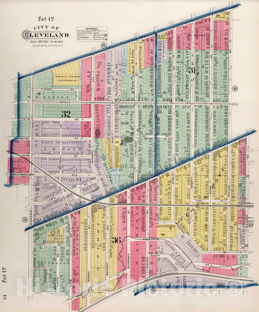 Cleveland, Ohio - Part 42, 1892 - Historical Map Print from Cuyahoga County Atlas