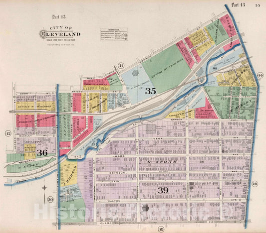 Cleveland, Ohio - Part 43, 1892 - Historical Map Print