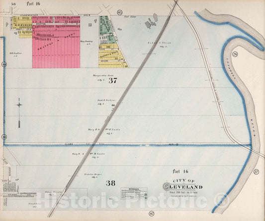 Cleveland, Ohio - Part 46, 1892 - Historical Map Print from Cram Atlas