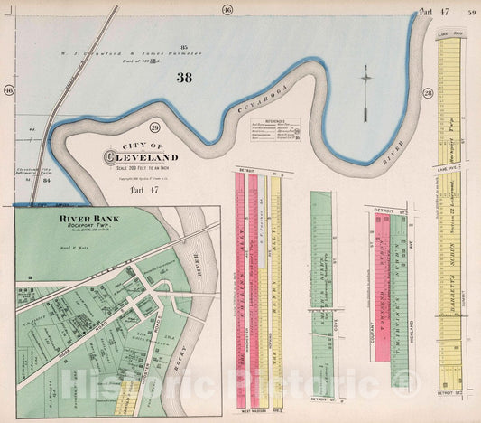 Cleveland, Ohio - Part 47, 1892 - Historical Map Print from Cuyahoga County Atlas