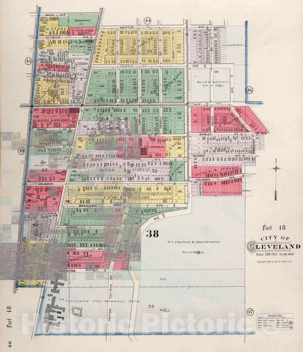 Cleveland, Ohio - Part 48, 1892 - Historical Map Print from Cuyahoga County Atlas