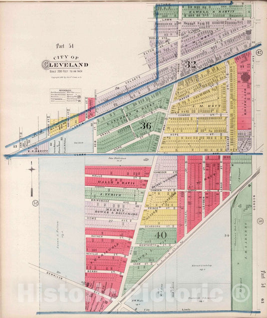 Cleveland, Ohio - Part 51, 1892 - Historical Map Print