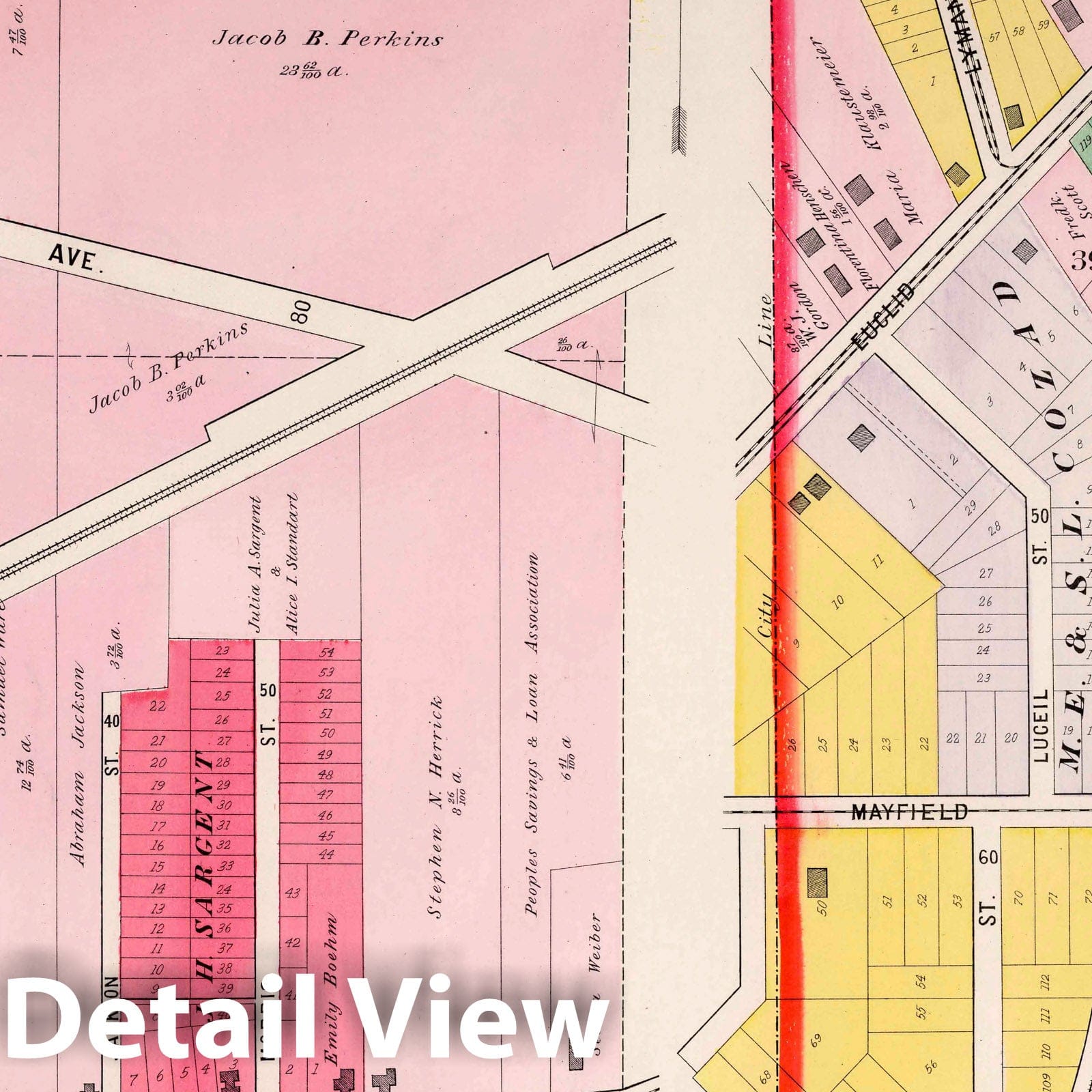 West Cleveland, Ohio - Part 2, 1892 - Historical Map Print