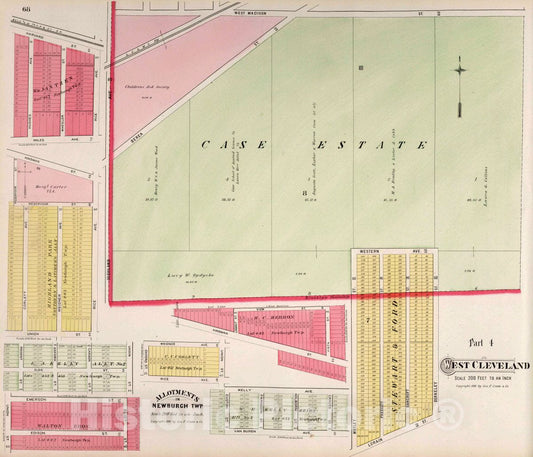 West Cleveland, Ohio - Part 4, 1892 - Historical Atlas Map Print