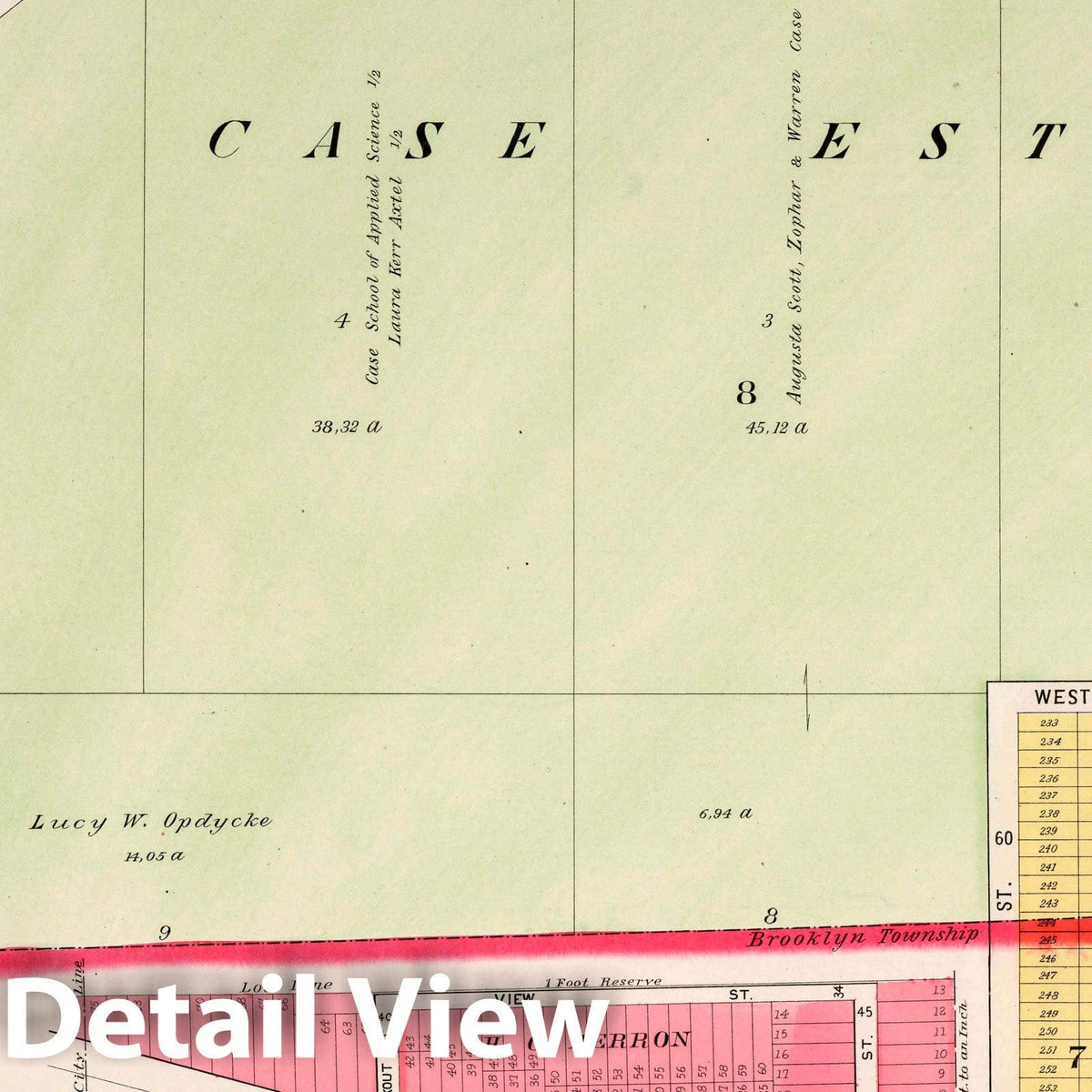 West Cleveland, Ohio - Part 4, 1892 - Historical Atlas Map Print