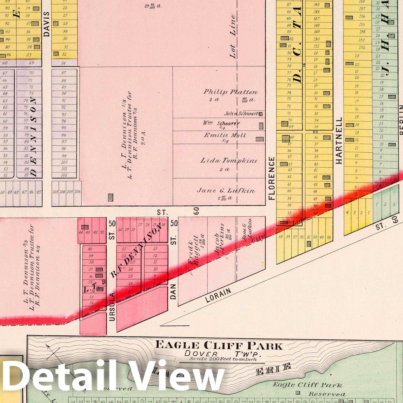 West Cleveland, Ohio - Part 5, 1892 - Historical Map Print