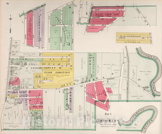 Historic Map : Part 1. Brooklyn, 1892 Atlas - Vintage Wall Art