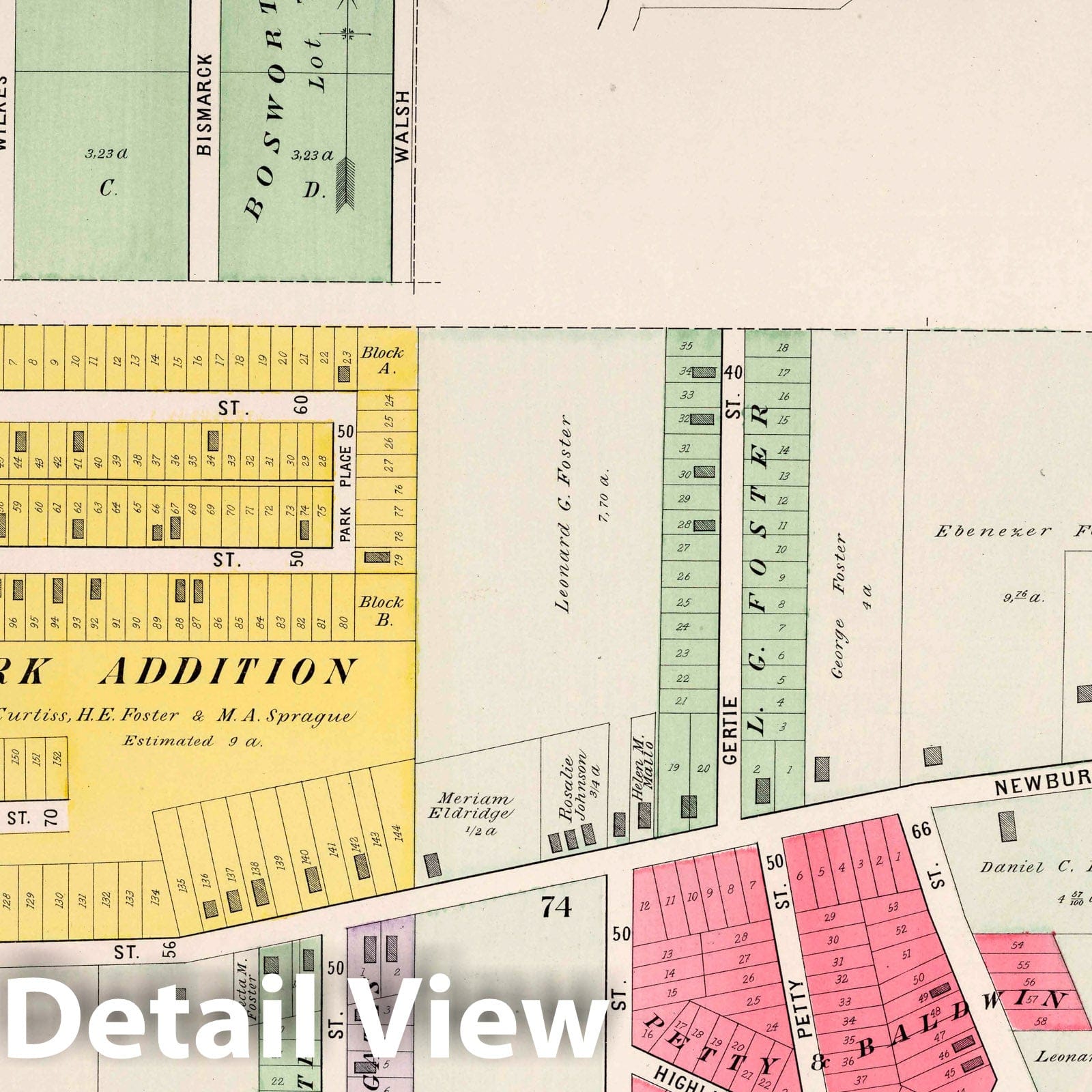 Brooklyn, Ohio - Property Map, 1892 - Historical Map Print