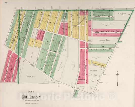 Historic Map : Part 3. Brooklyn, 1892 Atlas - Vintage Wall Art