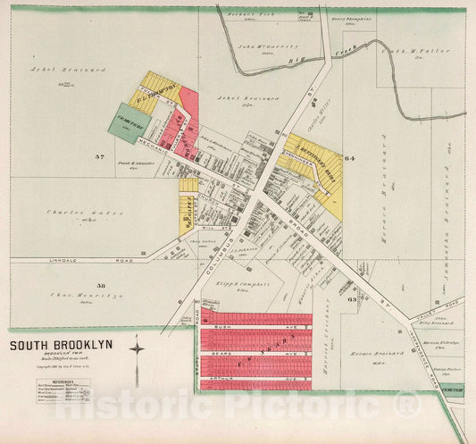 Historic Map : South Brooklyn, 1892 Atlas - Vintage Wall Art