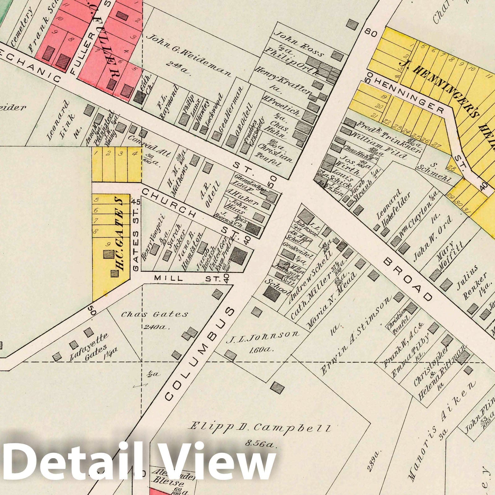 South Brooklyn, Ohio - Property Map, 1892 - Historical Atlas Reproduction