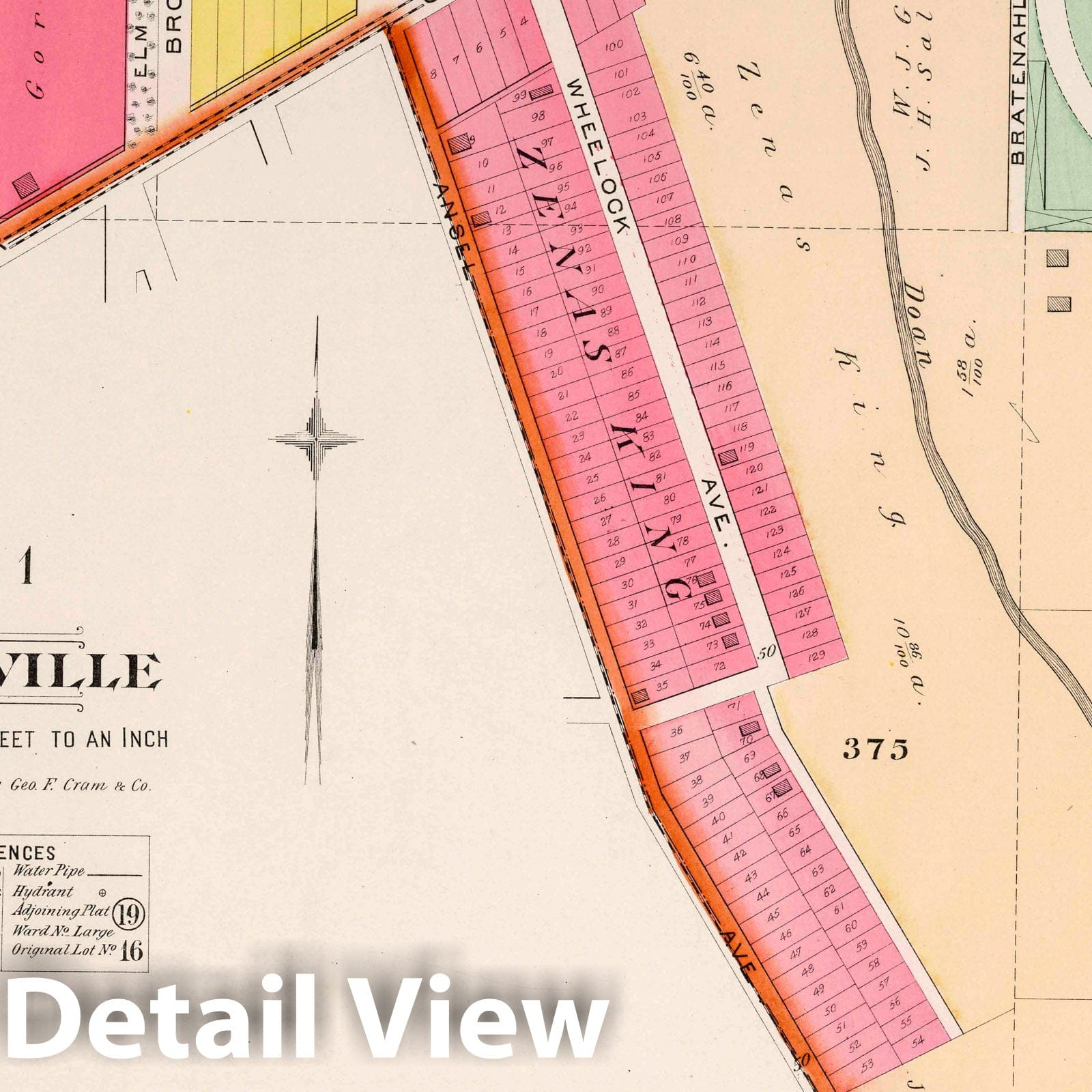 Glenville, Ohio - Property Map, 1892 - Historical Cadastral Print