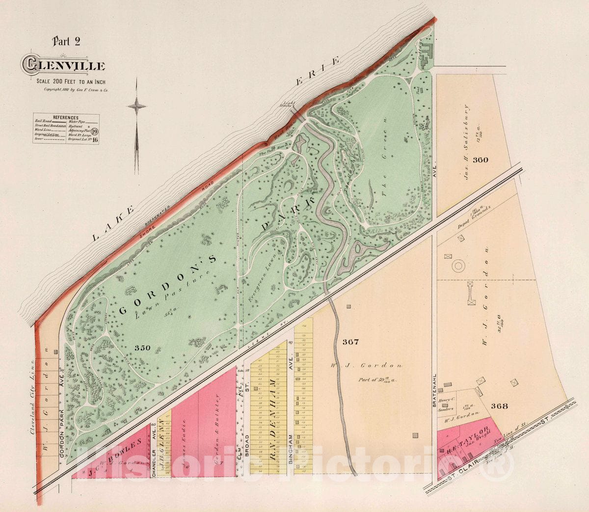 Glenville, Ohio - Part 2, 1892 - Historical Atlas Map Print