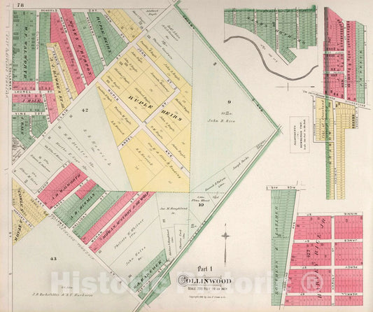 Collinwood, Ohio - Property Map, 1892 - Historical Atlas Print