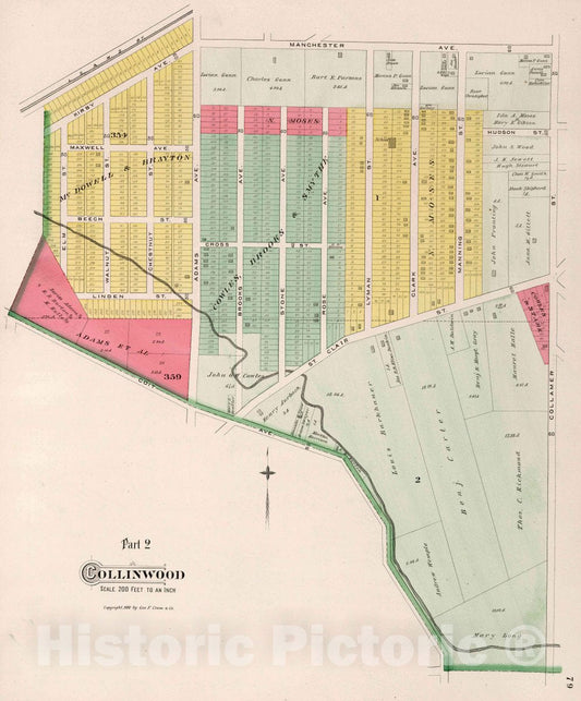 Collinwood, Ohio - Property Map, 1892 - Historical Atlas Reproduction