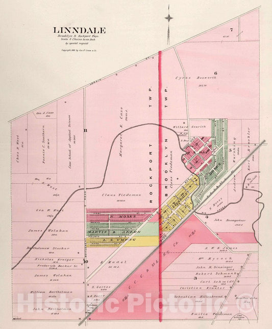 Linndale, Ohio - Property Map, 1892 - Historical Map Reproduction