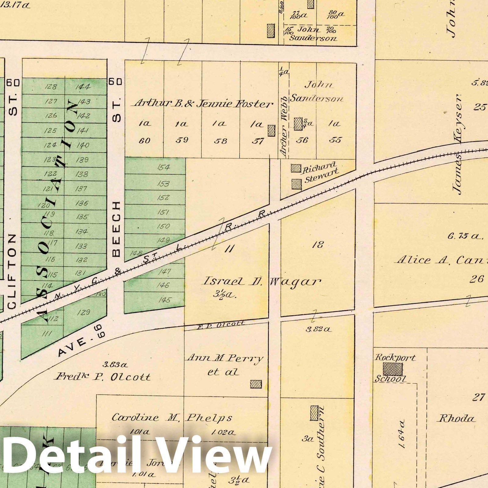 Lakewood, Ohio - Property Map, 1892 - Historical Map Print