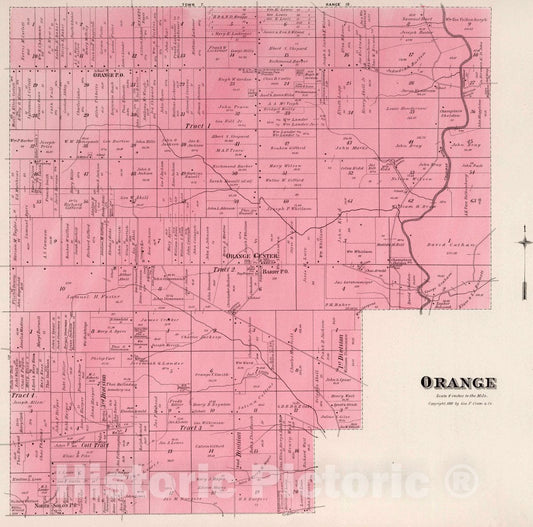 Orange Township - Property Map, 1892 - Cuyahoga County Ohio Historical Map Print