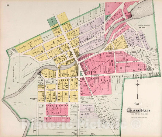 Chagrin Falls Ohio - Part 1, 1892 - Historical Atlas Map Print